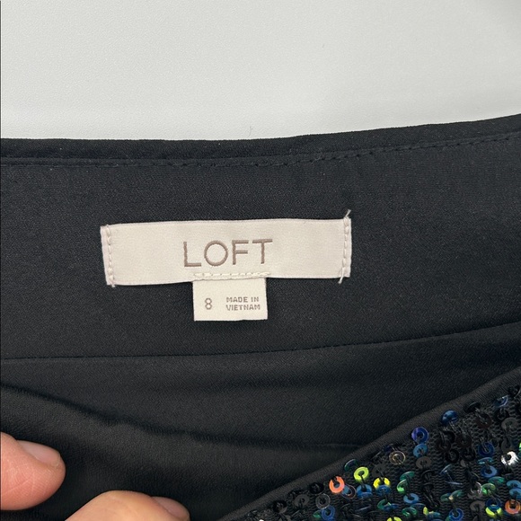 Loft Sequin Midi Skirt in Multicolor Red Black Blue Gold Size 8 - Picture 2 of 11